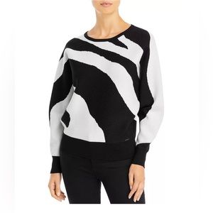 Black and white zebra print comfy sweater from t tahari